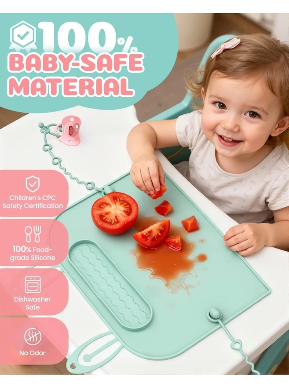 Captainbear new silicone placemat highchair new set of 4 baby , toddler